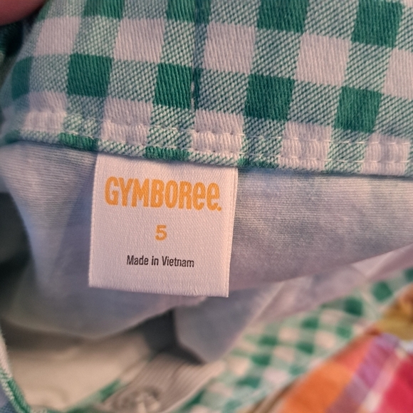 Gymboree girls size 5 gingham green & white shorts - Picture 4 of 4